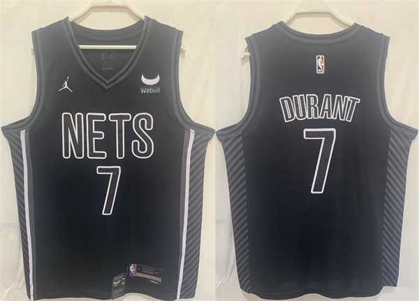 Men%27s Brooklyn Nets #7 Kevin Durant Black Stitched Basketball Jersey
